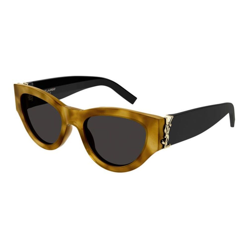 Saint Laurent Sunglasses Cat Eye Full Rim, Havana/Black Frame and Black Lens